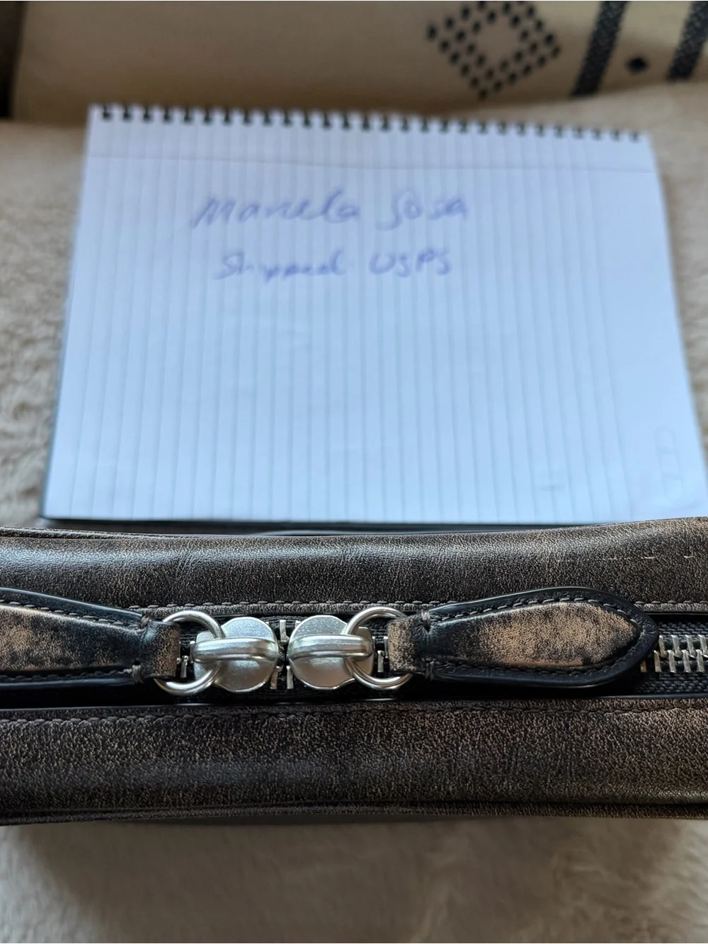 Coach loved leather radio camera bag